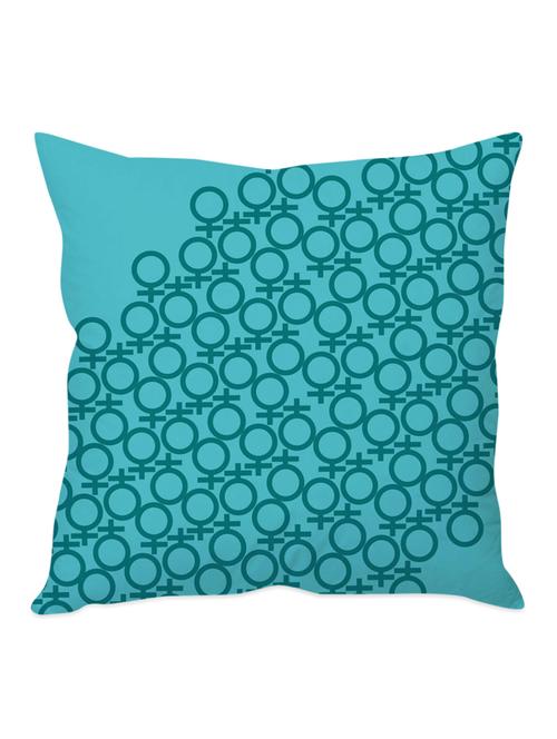 printed blue taffeta silk cushion cover - 1135392 - Standard Image - 1