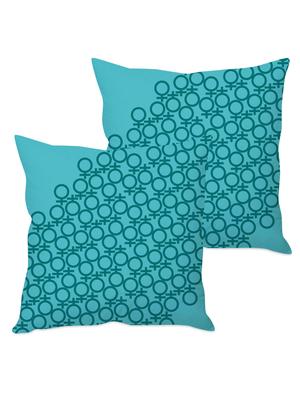 printed blue taffeta silk cushion cover - 1135392 - Standard Image - 2