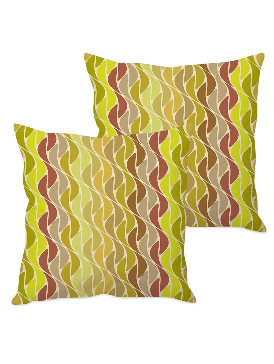 green printed taffeta silk cushion cover - 1135399 - Zoom Image - 2