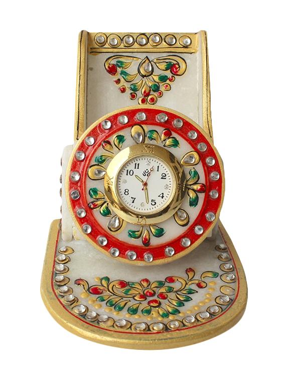 multicolored embellished marble mobile holder with watch - 11359444 - Zoom Image - 1