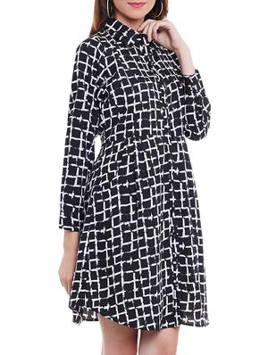 black crepe shirt dress - 11360258 -  Standard Image - 1