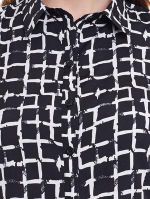black crepe shirt dress - 11360258 - Standard Image - 4