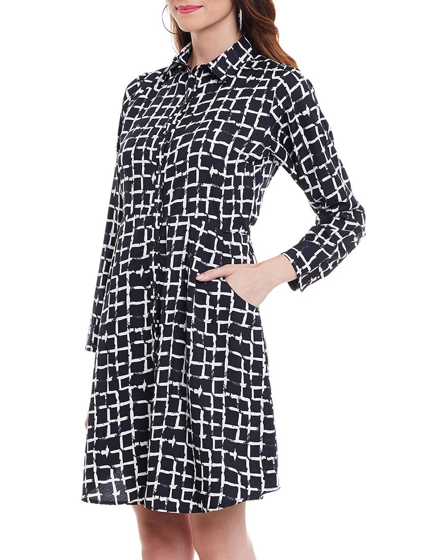 black crepe shirt dress - 11360258 - Zoom Image - 1