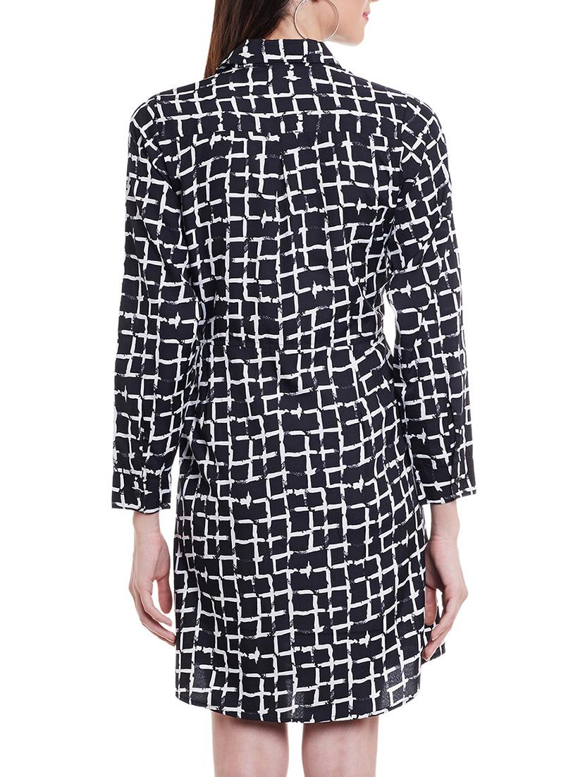 black crepe shirt dress - 11360258 - Zoom Image - 3