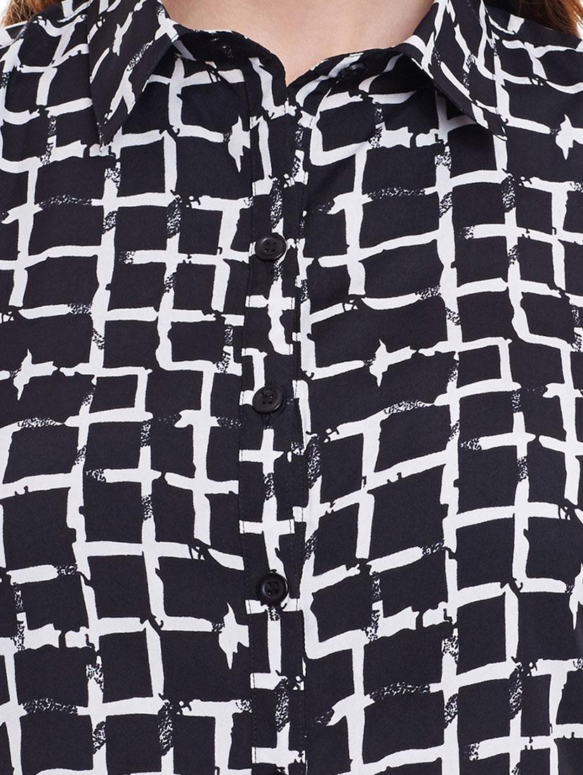 black crepe shirt dress - 11360258 - Zoom Image - 4