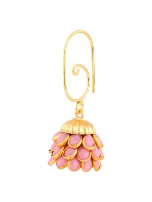 pink gold plated drop earring - 11368396 - Standard Image - 2