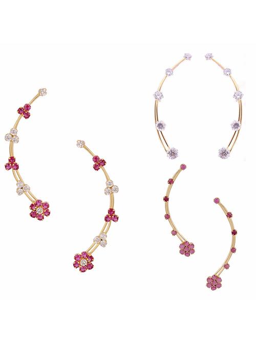 multi colored gold plated earring - 11368515 - Very Small Image - 1