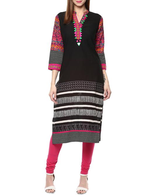 multi colored cotton kurta - 11370184 - Standard Image - 1