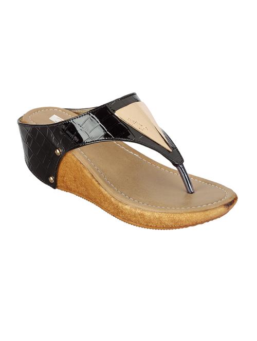 black leatherette wedge - 11374188 - Very Small Image - 1