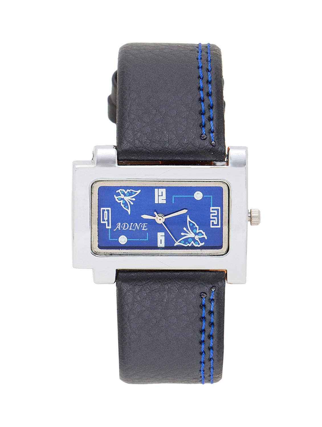 black leather analog wrist watch - 11375992 - Zoom Image - 1