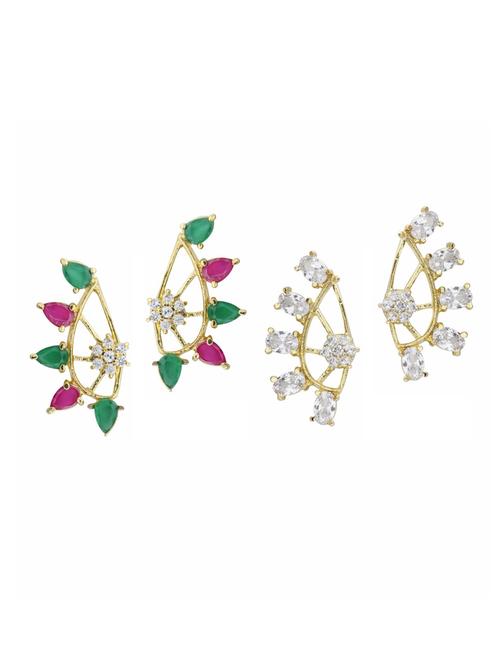 multi colored gold plated earring - 11377928 - Standard Image - 1