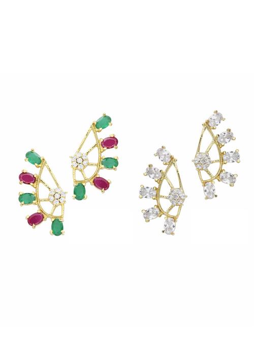 multi colored gold plated earring - 11377938 - Standard Image - 1