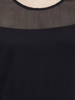 black poly chiffon regular top - 11380347 - Standard Image - 4
