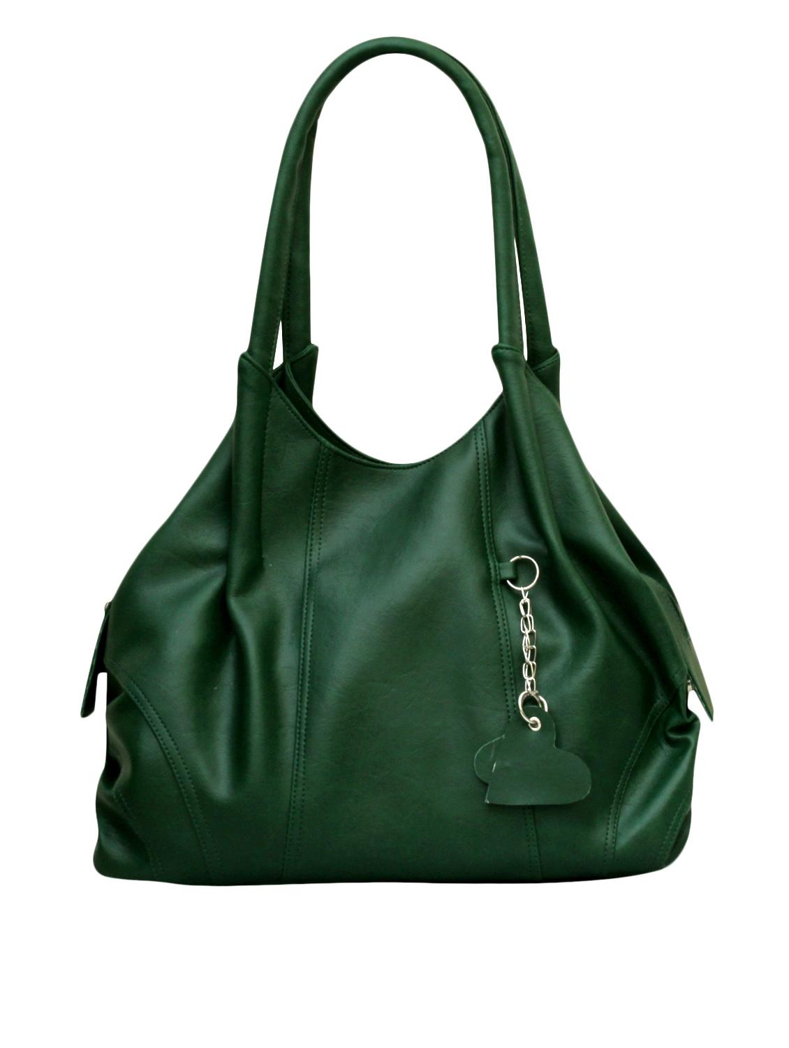 green leatherette handbag