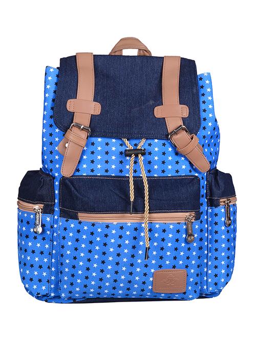 blue canvas printed backpack - 11383083 - Standard Image - 1