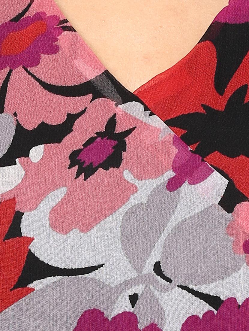 tie front floral a-line dress - 11384741 - Zoom Image - 4