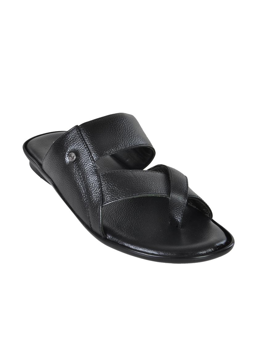 black leather slip on slippers - 11398631 - Zoom Image - 1