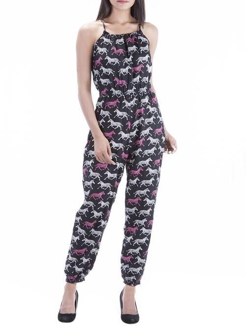 animal printed full leg jumpsuit - 11401867 - Standard Image - 1