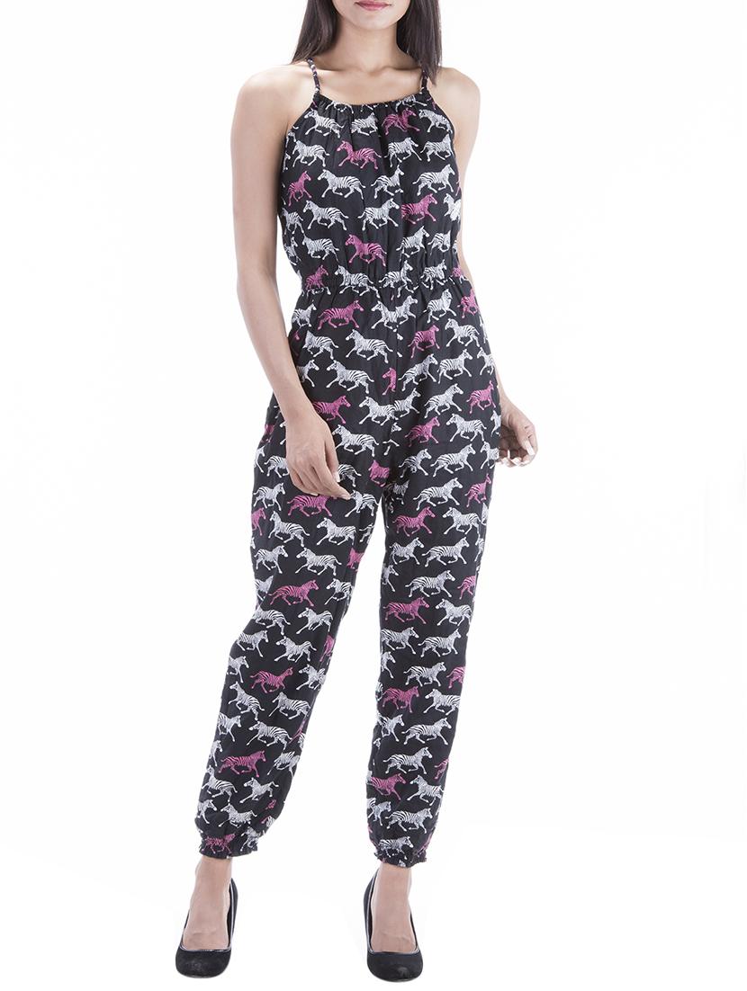 animal printed full leg jumpsuit - 11401867 - Zoom Image - 1