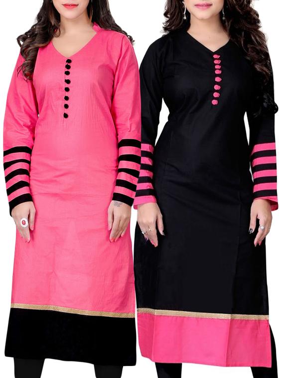 multi colored cotton kurta set - 11403348 - Zoom Image - 1