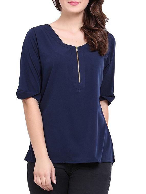 navy blue casual top - 11409116 - Zoom Image - 1