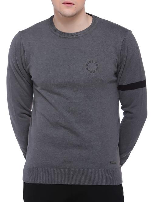 grey cotton pullover - 11412608 - Very Small Image - 1