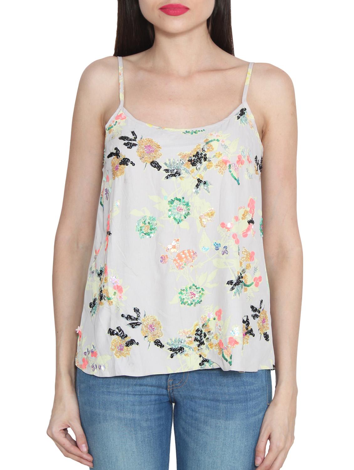 white printed viscose top - 11414675 - Zoom Image - 1