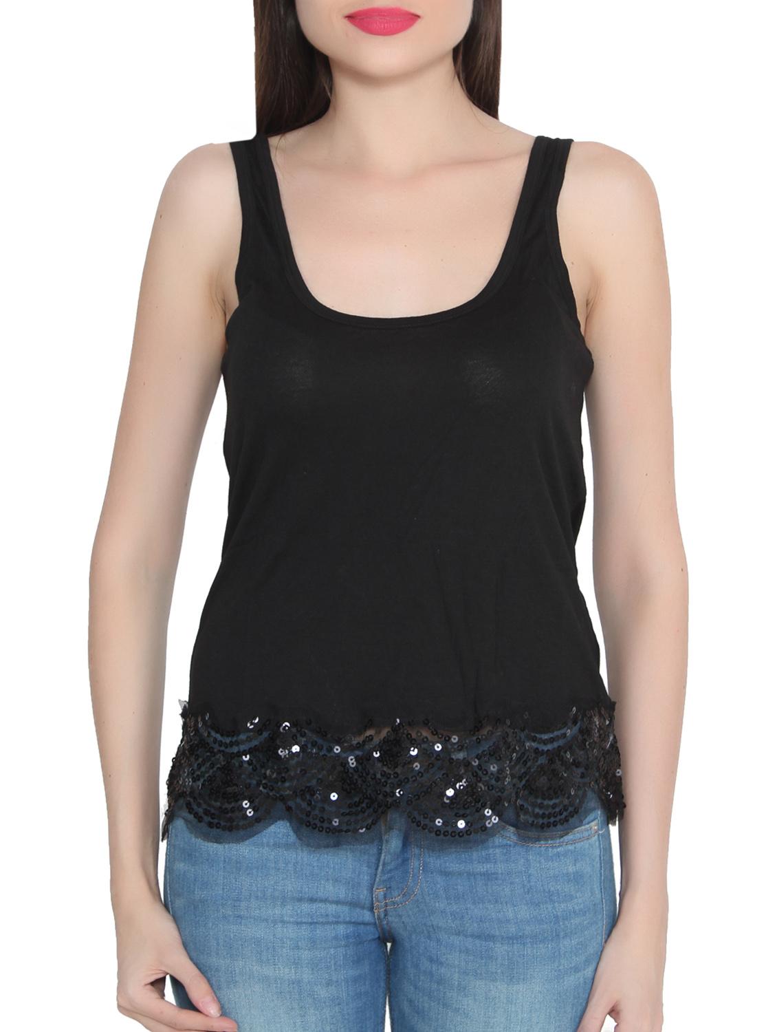 black color, viscose tank top - 11414679 - Zoom Image - 1