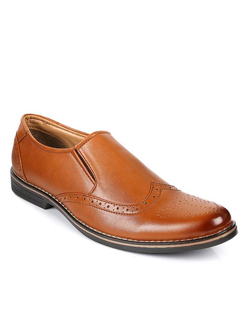 brown faux leather slip on ons - 11417142 - Very Small Image - 1