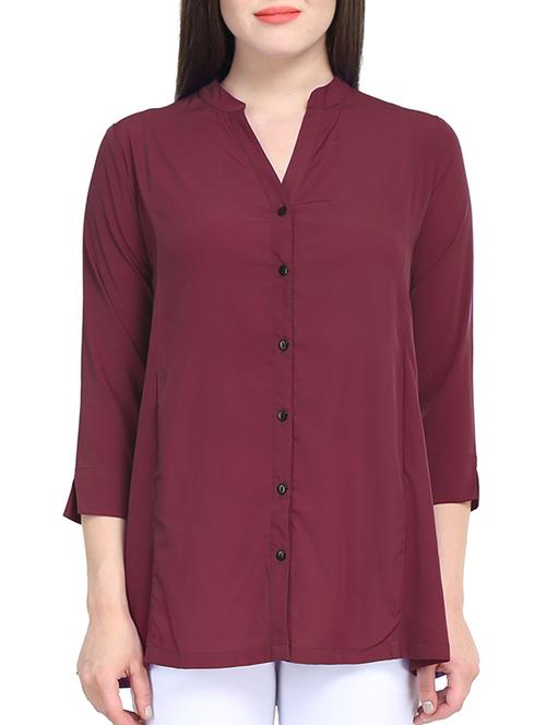 polyester mandarine collar shirt - 11418301 - Standard Image - 1