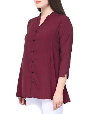 polyester mandarine collar shirt - 11418301 - Standard Image - 2