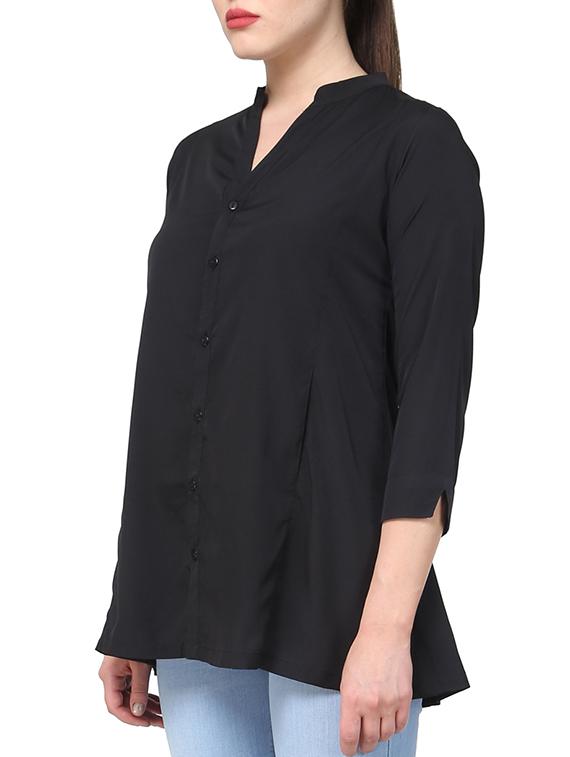 black polyester shirt - 11418302 - Zoom Image - 2