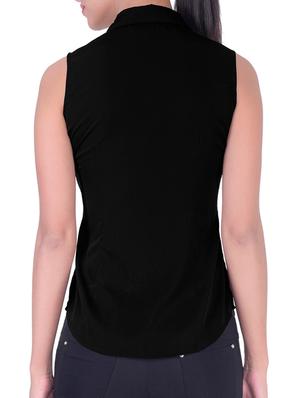 curved hem sleeveless shirt - 11418320 - Standard Image - 3