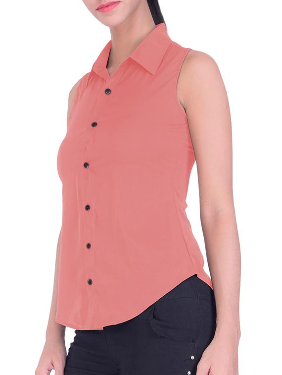 curved hem peach shirt - 11418325 - Zoom Image - 2