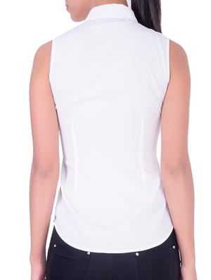 curved hem sleeveless shirt - 11418326 - Standard Image - 3