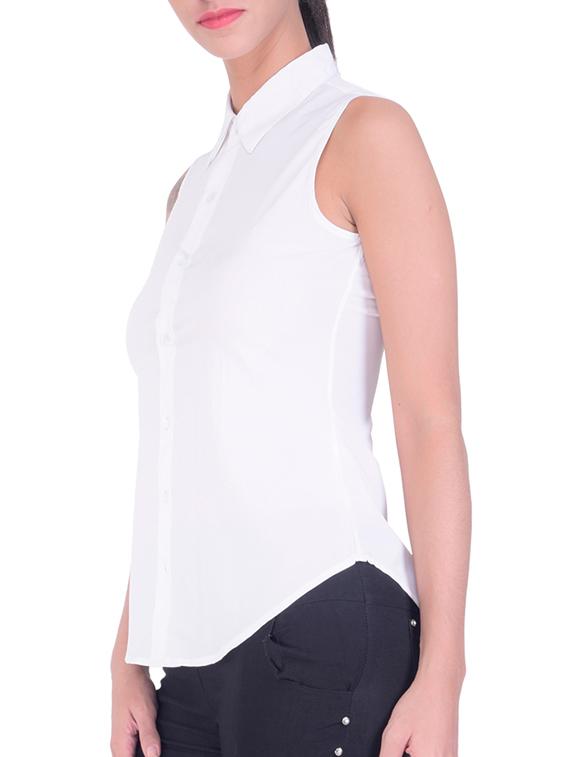 curved hem sleeveless shirt - 11418326 - Zoom Image - 2