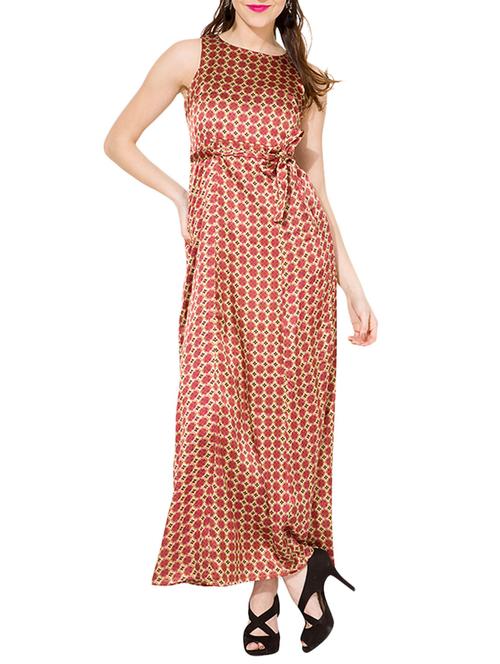 pink polyester maxi dress - 11420114 - Standard Image - 1