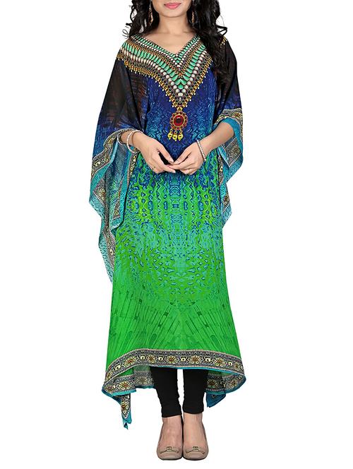 multi colored georgette kaftan - 11428916 - Standard Image - 1