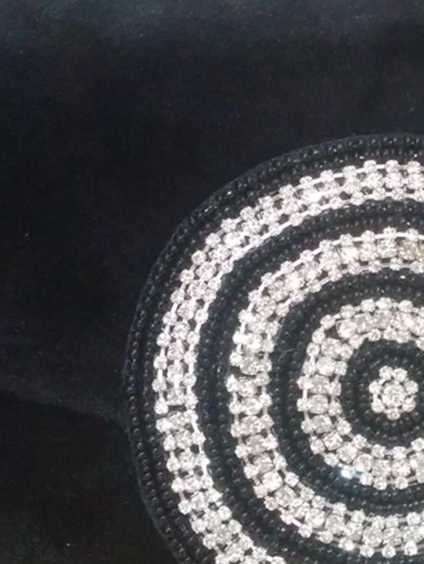 black embellished velvet clutch - 11432327 - Zoom Image - 4
