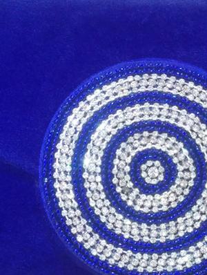 blue embellished velvet clutch - 11432329 - Standard Image - 4