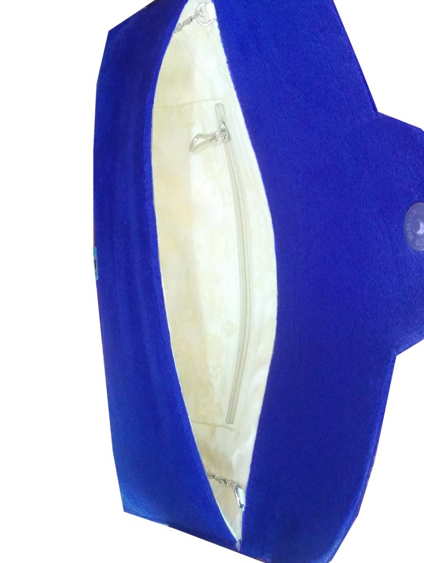 blue embellished velvet clutch - 11432329 - Zoom Image - 3
