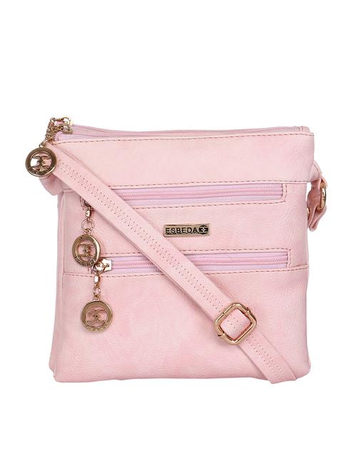 baby pink faux leather sling bag - 11438397 - Standard Image - 1