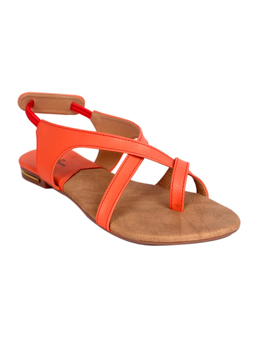 orange faux leather back strap sandal - 11438601 - Zoom Image - 1