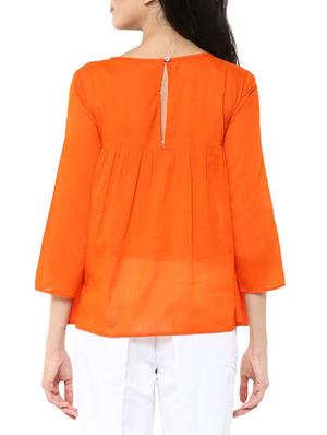 embroidered detail gathered top - 11439999 - Standard Image - 3