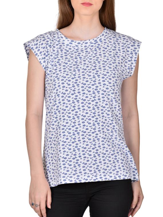 white viscose regular tee - 11440055 - Zoom Image - 1