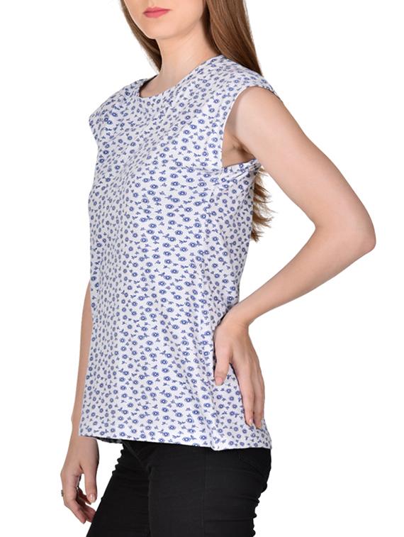 white viscose regular tee - 11440055 - Zoom Image - 2