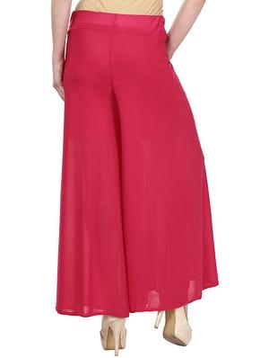solid red satin palazzo - 11441826 - Standard Image - 3
