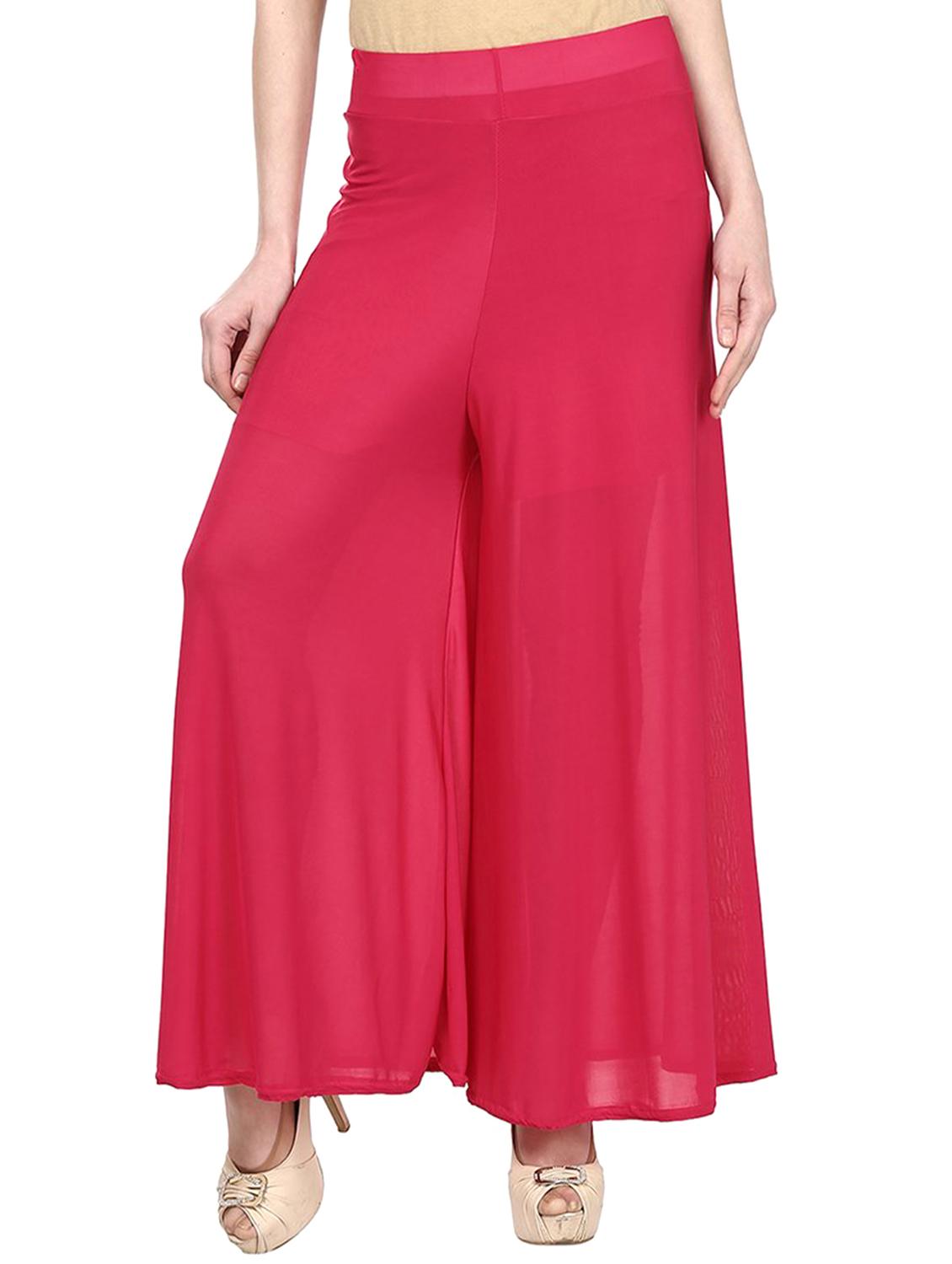 solid red satin palazzo - 11441826 - Zoom Image - 1
