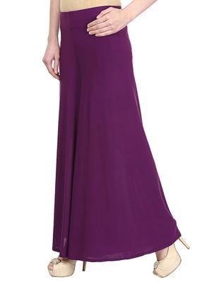 solid purple satin palazzo - 11441829 - Standard Image - 2