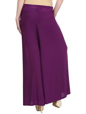 solid purple satin palazzo - 11441829 - Standard Image - 3